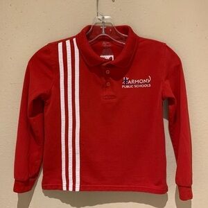 Harmony Public School Unisex Uniform Long Sleeve Polo Tee Shirt. Size YS